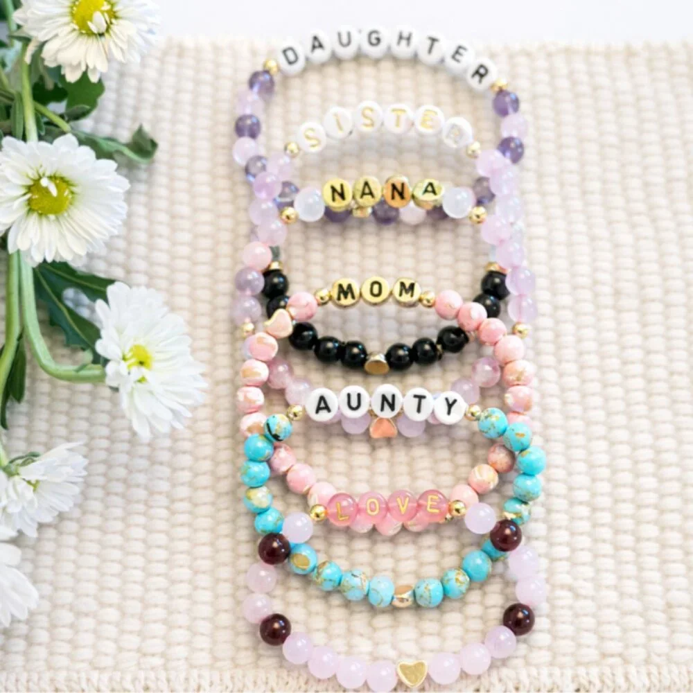 NANA Rose Quartz White Jade Crystal Bracelet 6mm Beads Jewelry Gift Ready - Picture 3 of 11